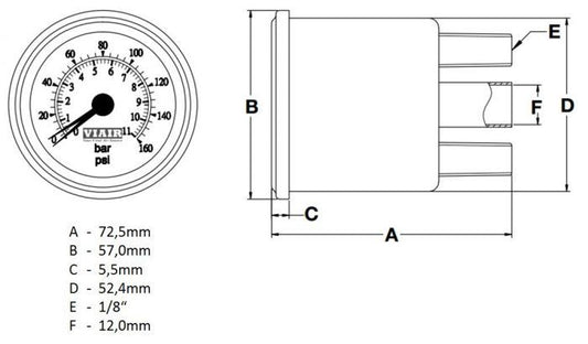 ViAir Dual Analog 0-160 psi
