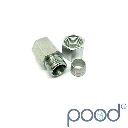 Skru-kobling G1/4" Hun - 10mm Hardline