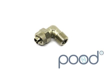 90° G1/4" Han - 10mm Skru-Kobling