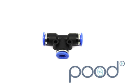 T-Stykke 10mm Push-In - 6mm Push-In