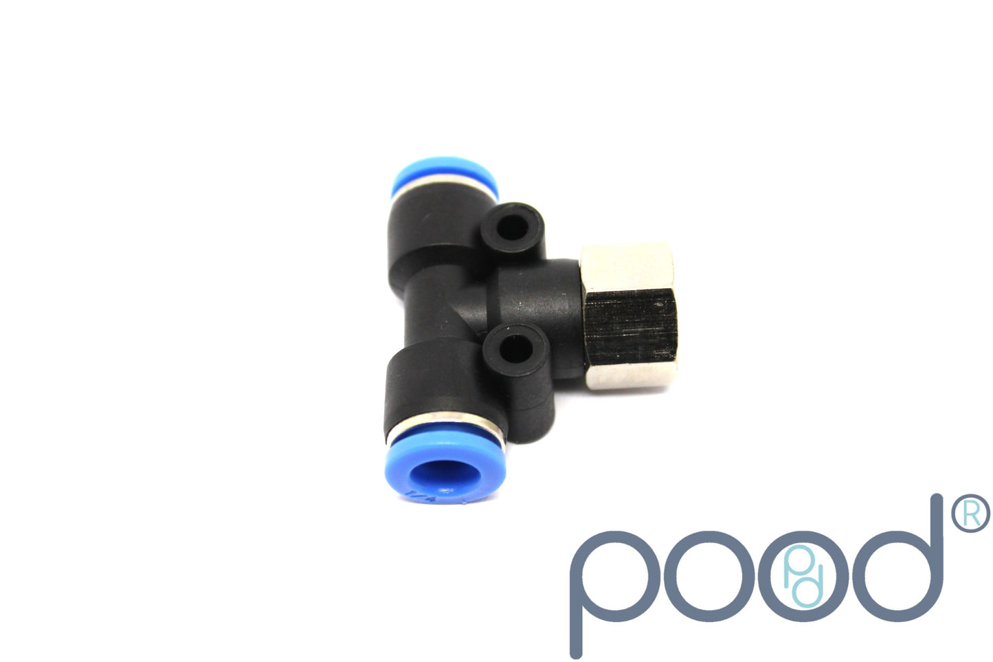 T-Stykke G1/8" Hun - 3/8" Push-In