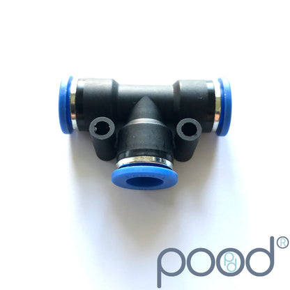 T-Stykke 10mm Push-In