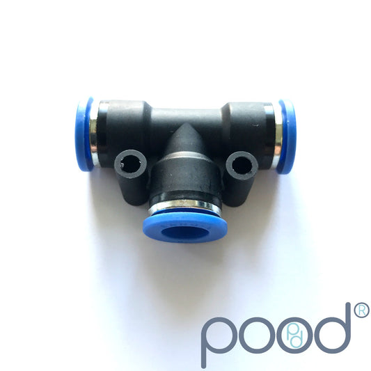 T-Stykke 10mm Push-In