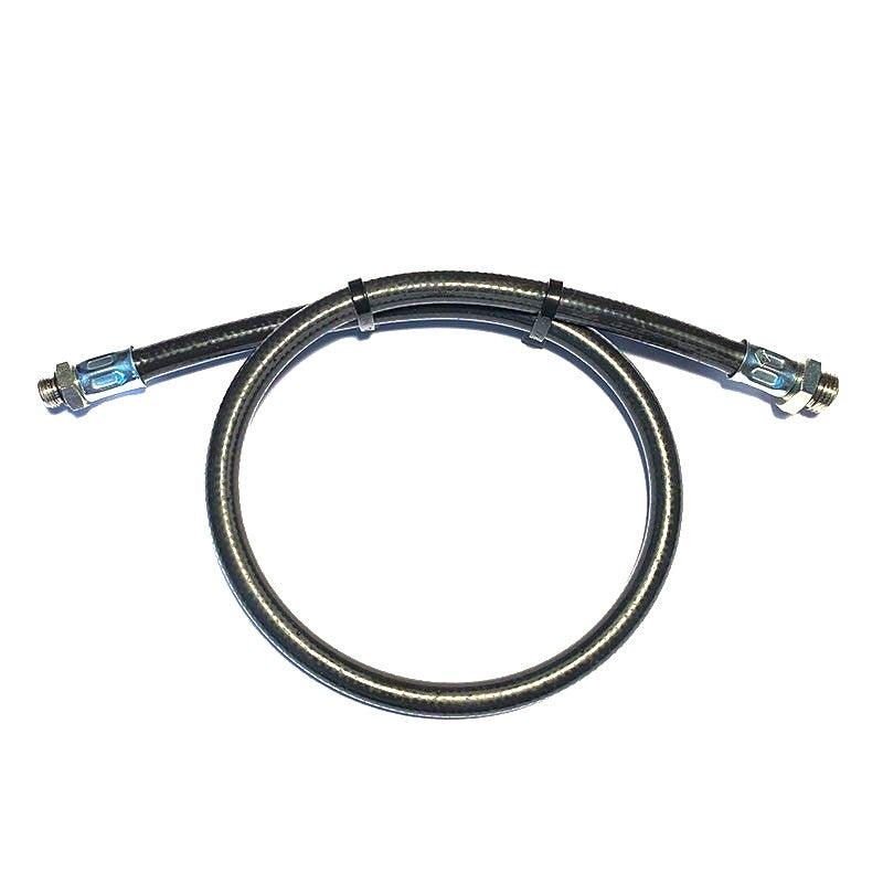 Fleksibel stålomspunnet sort slange for demper/belg - 80cm